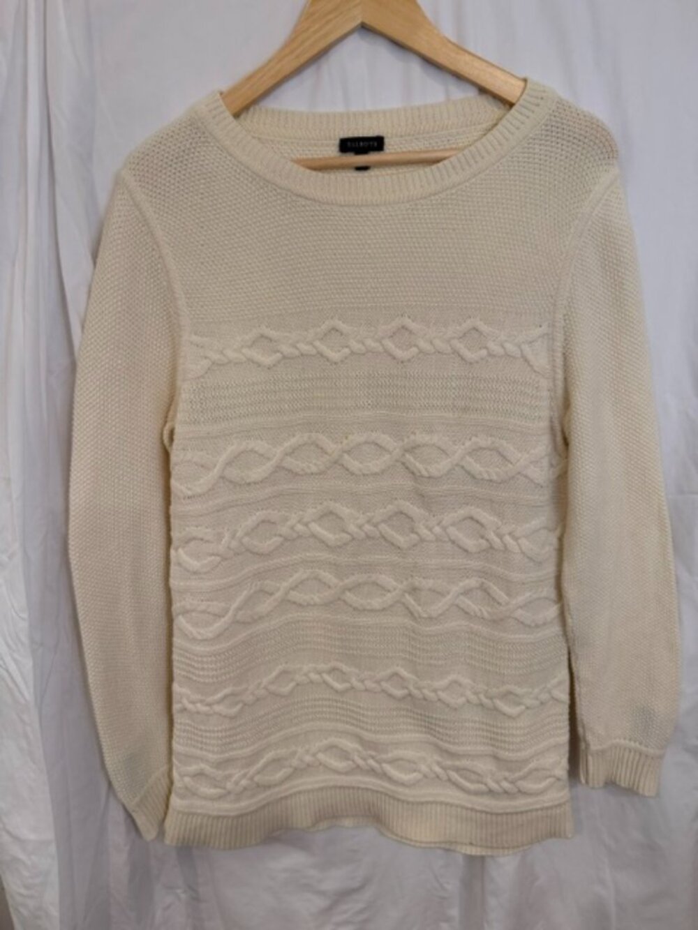 Talbots Ivory Cable-Knit Preppy Coastal Sweater Women's XL